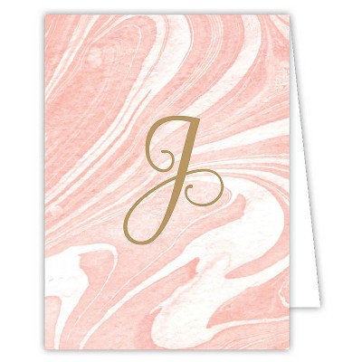 10ct Marble Note Cards - Monogram J