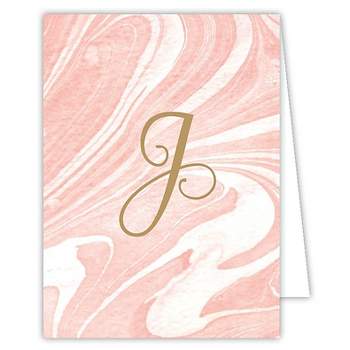 10ct 's' Monogram Cabana Striped Note Cards Collections Yellow : Target