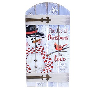 19.5 Inch Joy Of Christmas Plaque Snowman Love Wall Signs - 1 of 3