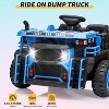 24V 2-Seater Ride-On Dump Truck for Kids, Remote Control Construction Toy with Electric Dump Bed, Extra Shovel - 3 of 4
