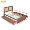 Full Size Wood Storage Platform Bed with 4 Drawers and Rattan Headboard - 4 of 4