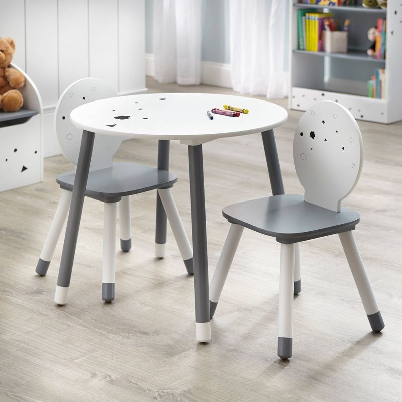 3pc Talori Kids&#39; Table and Chair Set Gray/White - Buylateral, 1 of 7