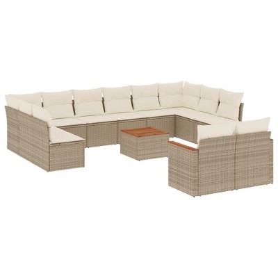 vidaXL Garden Sofa Set Beige, Cream White