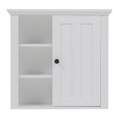 Luxenhome Farmhouse White Mdf Bathroom Wall Cabinet. : Target
