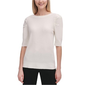 Calvin Klein Womens Shirred Sleeve Pullover Sweater - 1 of 1