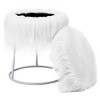 BirdRock Home Round White Faux Fur Foot Stool Storage Ottoman with Silver Legs - 2 of 4