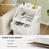 WOWLIVE Nightstand with 3 Drawers & 2 USB Ports, Bedside Table with Outlets, Stable Metal Frame - 4 of 4