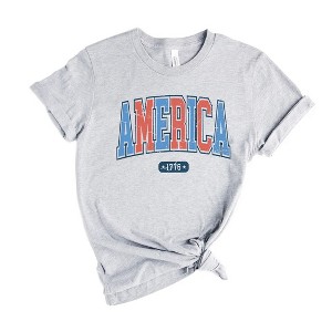 Simply Sage Market Women's America 1776 Varsity Short Sleeve Graphic Tee - 1 of 3