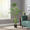 Gulches 51 Inch Pre Potted Artificial Palm Tree Plants with Long Feathery Leaves, Ideal for Indoor Gardens, Living Rooms & Bedrooms - 2 of 4