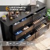 coucheta Set of 2 Dresser for Bedroom, 6 Chest of Drawer Dresser Organizer, Wood Storage Cabinet for Living Room, Closet Storage, Entryway, Hallway - 3 of 4