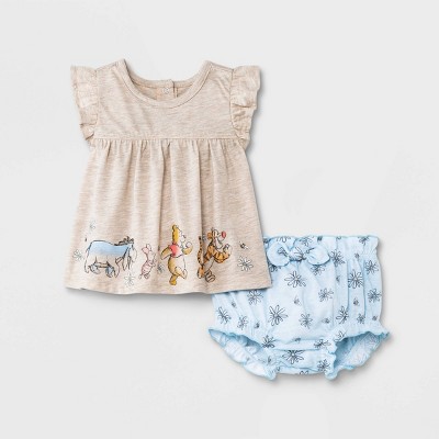 Image of Baby Girls' Disney Top and Bottom Set - Oatmeal 6-9M