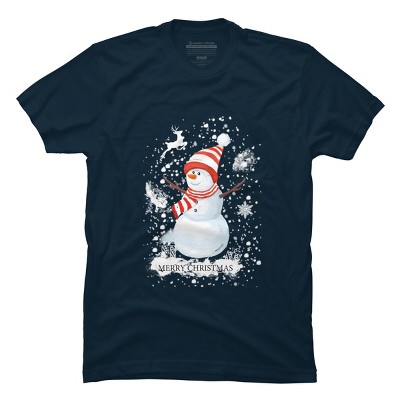 Men's Design By Humans Christmas snowman By werant T-Shirt