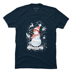 Men's Design By Humans Christmas snowman By werant T-Shirt - 1 of 4