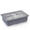 Viski Ice Cube Tray with No Spill Lid - Liquor Cocktail and Whisky Square Ice Cubes Tray - Silicone Ice Block Mold, Grey - 4 of 4