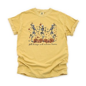 Simply Sage Market Women's Fall Breeze Skeletons Short Sleeve Garment Dyed Tee - 1 of 2