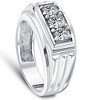 Pompeii3 3/4ct Diamond Mens 14K White Gold Wedding Ring - 2 of 4