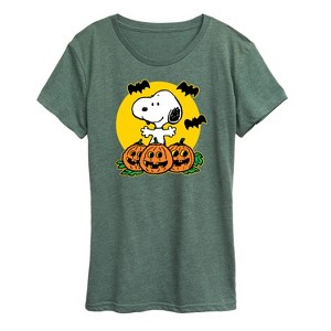 Women's - Peanuts - Snoopy Pumpkin Patch Short Sleeve Graphic T-Shirt - 1 of 4
