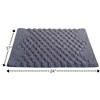 Knightsbridge Luxurious Block Pattern High Quality Year Round Cotton With Non-Skid Back Bath Rug, Silver - 2 of 4