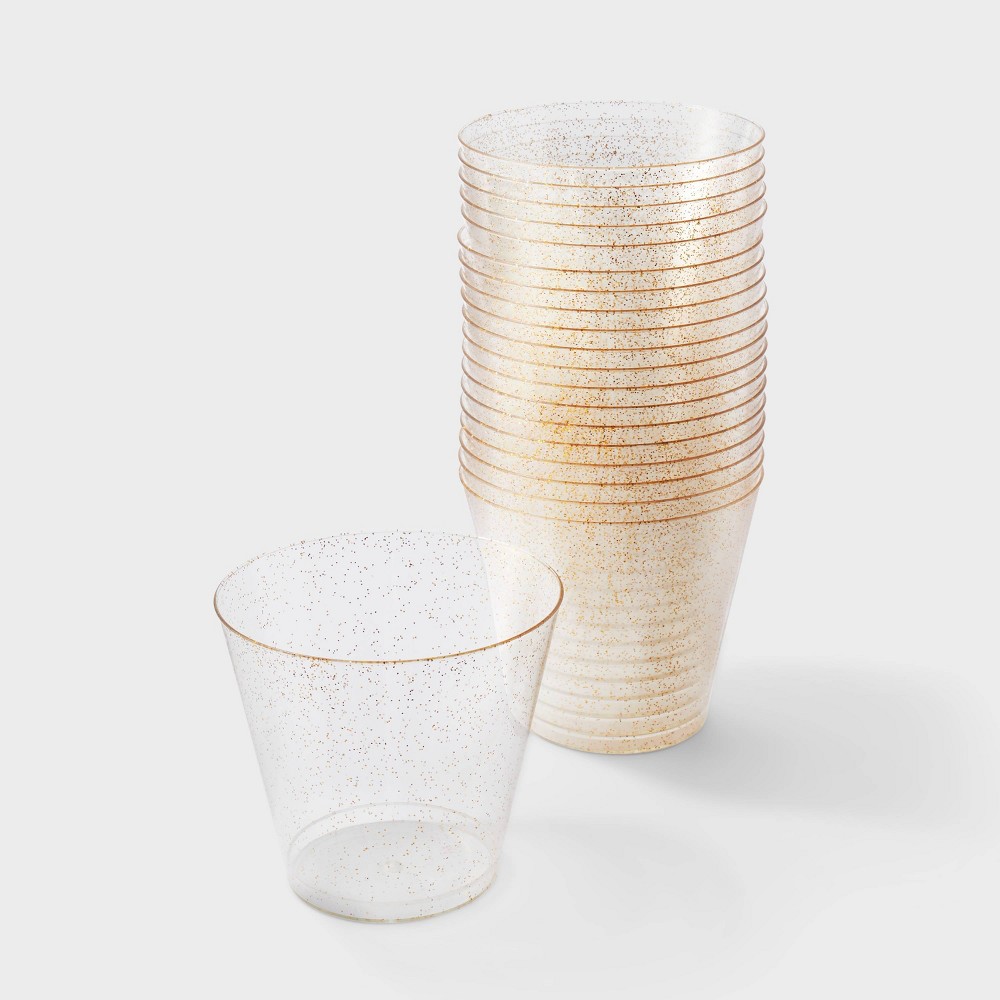 20ct plastic stemless wine glasses gold - spritz™