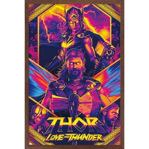 Trends International Marvel Thor: Love and Thunder - Neon Framed Wall Poster Prints - 1 of 4