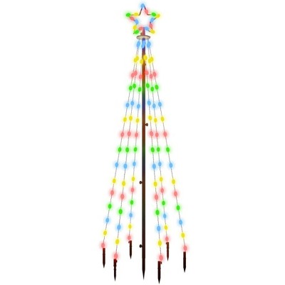 vidaXL Christmas Tree With Spike Warm White Powder-coated steel, copper, PVC - Multicolor - 6 x 2 ft