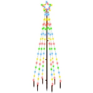 vidaXL Christmas Tree With Spike Warm White Powder-coated steel, copper, PVC - Multicolor - 6 x 2 ft - 1 of 4