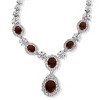 Guili Sterling Silver Rhodium-Plated Ruby Fancy Necklace in Green, Blue, or Red—Elegant, Stylish, and Perfect for Formal or Evening Wear. - 2 of 3