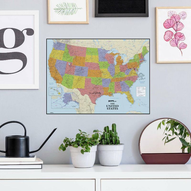 Dry Erase US Map Peel and Stick Giant Wall Decal - RoomMates, 1 of 6