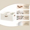WeThinkStorage Adjustable Fabric Storage Bin with Clear Cover and Dividers Ivory - 3 of 4