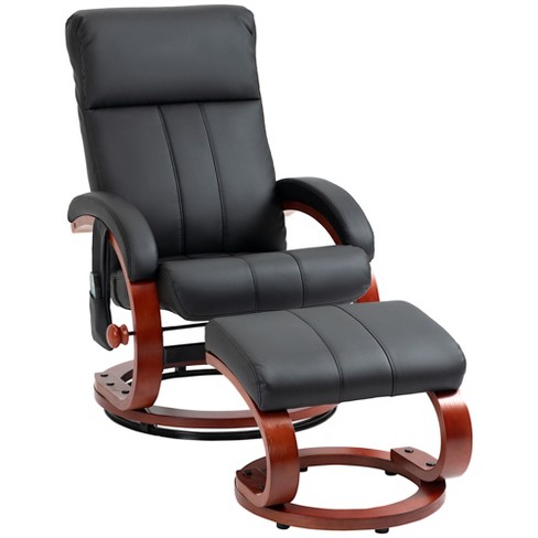 Homcom Recliner Chair With Ottoman, Electric Faux Leather Swivel Reclining  Chair With 10 Vibration Points, 5 Massage Mode, Remote Control : Target