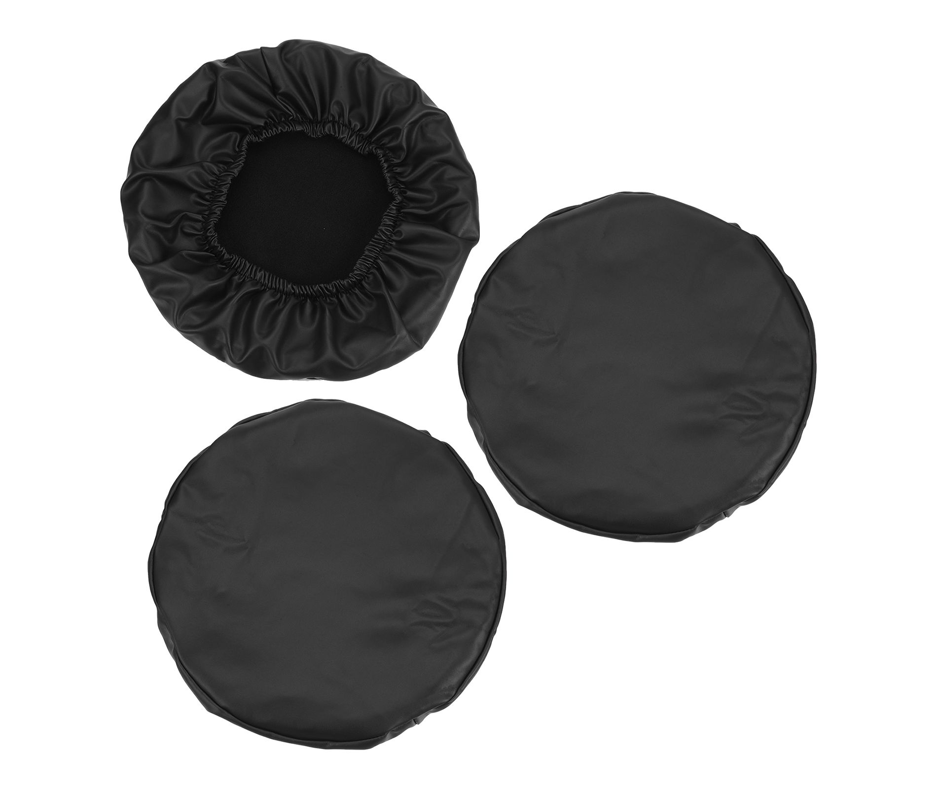 Unique Bargains Round Washable Elastic Bar Stool Cover for Dia 12"-14" Chair 3 Pcs Black