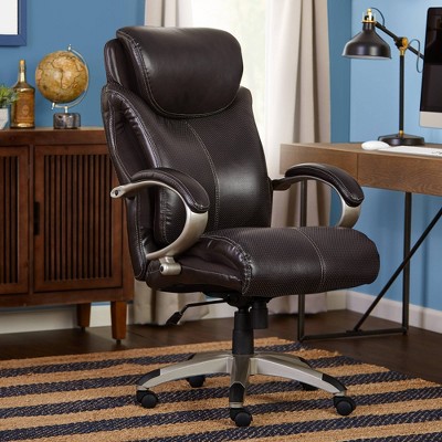Roasted Chestnut Bonded Leather Executive Swivel Chair with AIR Lumbar Support
