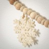 72"L Sullivans Wood Beaded Snowflake Christmas Garland Natural Indoor Christmas Decor - 2 of 3