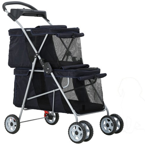 BestMassage 4 Wheel Dog Stroller Folding Pet Stroller Double-Decker Travel Carrier Strolling Cart for Small Medium Dogs Cats Puppy - image 1 of 4