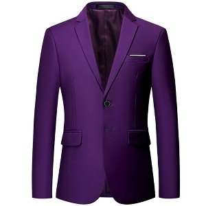 Cloudstyle Men's Slim Fit Blazer 2 Button Business Casual Suit Jacket Formal Coat - 1 of 4