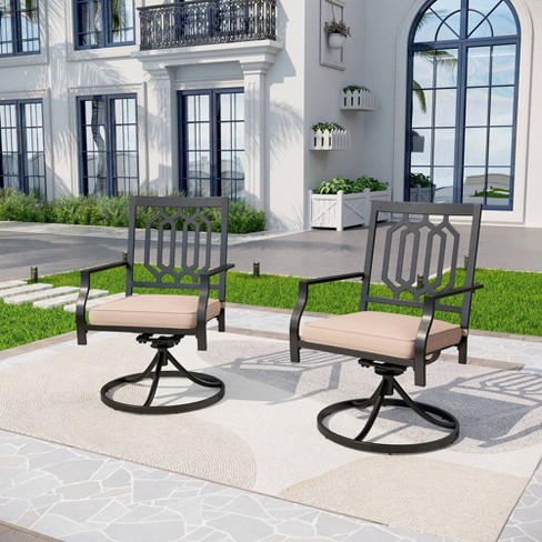 Patio swivel outlet chairs with cushions