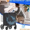 Folding Shopping Cart with Wheels, 360° Swivel Design, Heavy Duty Utility Cart, Black - 4 of 4