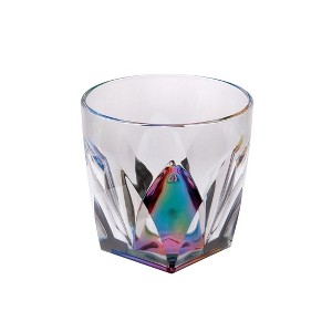 Rainbow Diamond Acrylic Glasses Drinking Set of 4 DOF (9oz), Plastic Drinking Glasses, BPA Free Cocktail Glasses, Drinkware Set - 1 of 1