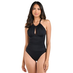 La Blanca Women's Standard Island Goddess High Neck Keyhole Mio One Piece Swimsuit - 1 of 2