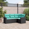 vidaXL Garden Sofa Set Black, Blue PE rattan, powder-coated steel, polyester - 2 of 4