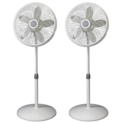 Lasko 18 Inch Elegance Performance Oscillating Standing Pedestal Fan (2 Pack)