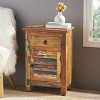 Laveer Wooden Side Table Brown - Christopher Knight Home: Artisan Crafted, No Assembly Required - 2 of 4