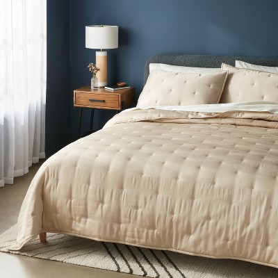 3pc King Luxe Lyocell Comforter And Sham Set Khaki Threshold™ Target