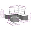 vidaXL Patio Sofa Set with Cushions Outdoor Furniture 6 Piece Poly Rattan - Gray - 3 of 4