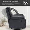 Lirago,Black,Compact Swivel Rocker Recliner Chair for Adults -Black Metal Frame for Small Spaces - 4 of 4