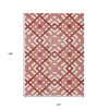 Red And Ivory Geometric Washable Indoor Outdoor Area Rug - 3 of 4