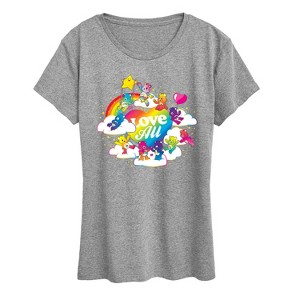 Women's - Care Bears - Love All Rainbow Short Sleeve Graphic T-Shirt - 1 of 4
