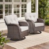 Belord Swivel Patio Chairs Set of 2, Wide Backrest Outdoor Swivel Glider Rocking Chairs with All Weather Brown Wicker with Comfort Thick Cushion - 3 of 4