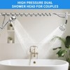 Double Shower Head, High Pressure Tandem Shower, 7-Setting Handheld Shower Head, Filter Shower Head 360 Degrees Adjustable Top Spray, Matte Black - 3 of 4