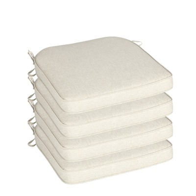 Aoodor Outdoor Dining Chair Cushions Set of 4, Waterproof Patio Furniture Seat Cushions, Outdoor Chair Pads with Ties